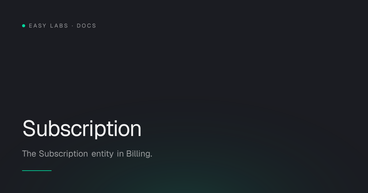 Subscription — Easy Labs Docs