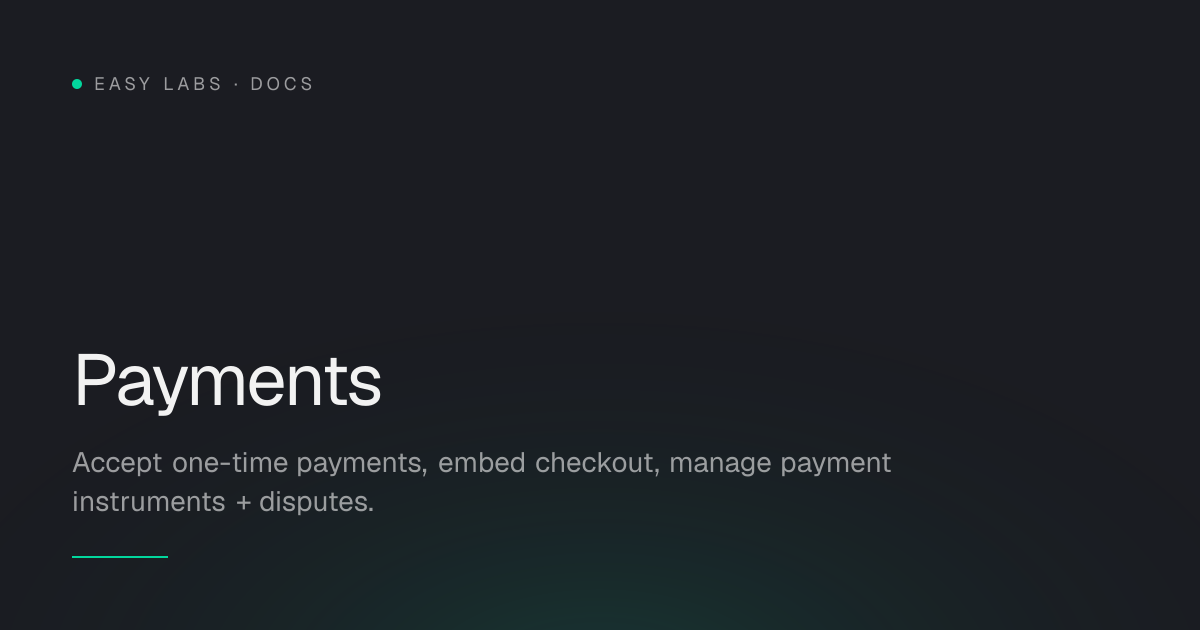 Payments — Easy Labs Docs